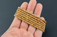 Natural Wood Jasper - 2x4mm Heishi Stretchy Bracelet- 7 inches