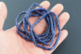 Navy Blue Sea Sediment Jasper- 2x4mm Heishi Stretchy Bracelet- 7 inches