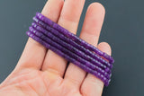 Purple Jade- 2x4mm Heishi Stretchy Bracelet- 7 inches