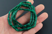 Green Quartz- 2x4mm Heishi Stretchy Bracelet- 7 inches