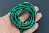 Malachite - 2x4mm Heishi Stretchy Bracelet- 7 inches