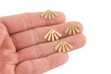 Brass earrings-Earring copper accessories-Earring pendant-Brass earring charms-Earring connector-Brass jewelry-Fan shape earrings- 12x20mm