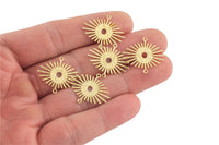 Brass earrings-Earring copper accessories-Earring pendant-Brass earring charms-Earring connector-Brass jewelry-Evil Eye Sun- 20x24mm
