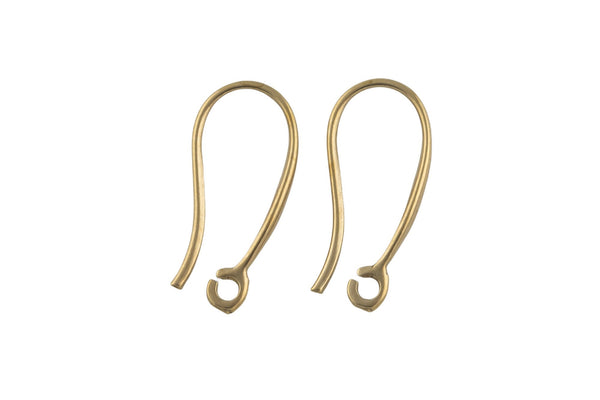 Brass ear hook-Earring copper accessories-Earring connector-Brass earring charms-Earring pendant-Brass -Ear wire shape earrings-15mm