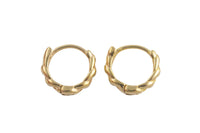 Circle Earring Round Circle Curb Hoops- Solid Brass- 12mm- 3mm thick