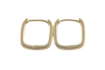 Circle Earring Round U Shaped Hoops- Solid Brass- 15mm- 3.4mm thick