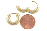 Circle Earring Round Circle Hoops- Solid Brass- 17mm- 4.5mm thick