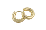 Circle Earring Round Circle Hoops- Solid Brass- 17mm- 4.5mm thick