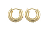 Circle Earring Round Circle Hoops- Solid Brass- 17mm- 4.5mm thick