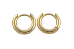 Circle Earring Round Circle Hoops- Solid Brass- 12mm- 2.5mm thick