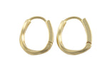 Circle Earring Round U Shaped Hoops- Solid Brass- 2mm thick