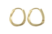 Circle Earring Round U Shaped Hoops- Solid Brass- 2mm thick