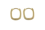 Circle Earring Round U Shaped Hoops- Solid Brass- 11x13mm- 2mm thick