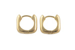 Circle Earring Round U Shaped Hoops- Solid Brass- 12mm- 3mm thick