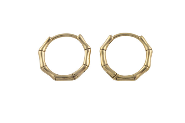 Circle Earring Round Circle Hoops- Solid Brass- 14mm- 2mm thick