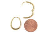 Circle Earring Round U Shaped Hoops- Solid Brass- 12x15mm- 2mm thick