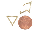 Circle Earring Triangle Hoops- Solid Brass- 14mm- 2mm thick