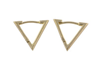 Circle Earring Triangle Hoops- Solid Brass- 14mm- 2mm thick