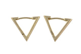 Circle Earring Triangle Hoops- Solid Brass- 14mm- 2mm thick