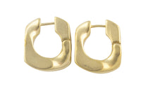 Circle Earring Curb Hoops- Solid Brass- 16mm- 4mm thick