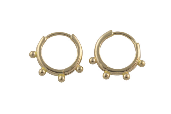 Circle Earring Round Circle Hoops- Solid Brass- 13mm- 2mm thick