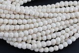 Natural White Matte Magnesite Round 6mm, 8mm, 10mm, 12mm-Full Strand 15.5 inch Strand- Gemstone Beads