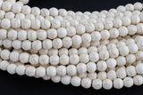 Natural White Matte Magnesite Round 6mm, 8mm, 10mm, 12mm-Full Strand 15.5 inch Strand- Gemstone Beads