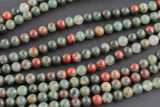 African Bloodstone Beads Blood Stone Beads, High Quality in Round,-Full Strand 15.5 inch Strand, 4mm, 6mm, 8mm, 12mm, or 14mm Beads