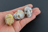 1 Pc Natural Crazy Laced Agate Stone Skull Shape- 1.5 inches
