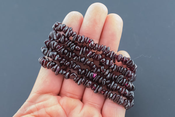 Natural Garnet Stretchy String Bracelet Natural Gemstone Crystal Bracelets Handmade Jewelry Bracelet Crystal Bracelet