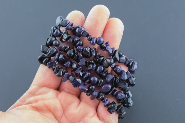 Blue Goldstone Stretchy String Bracelet Natural Gemstone Crystal Bracelets Handmade Jewelry Bracelet Crystal Bracelet