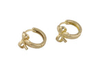 Circle Earring Circle Bowtie Gift Hoops- Solid Brass-12mm