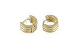 Circle Earring Round Circle Hoops- Solid Brass- 13mm- 7mm thick