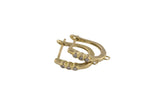Circle Earring Oval Leverback Hoops- Solid Brass with CZ- 10 thick