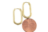 Circle Earring Round U Shaped Hoops- Solid Brass- 11x22mm- 3mm thick