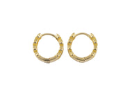 Circle Earring Round Star Circle Hoops- Solid Brass- 14mm- 7mm thick