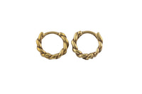 Circle Earring Curb Chain Circle Hoops- Solid Brass-11mm