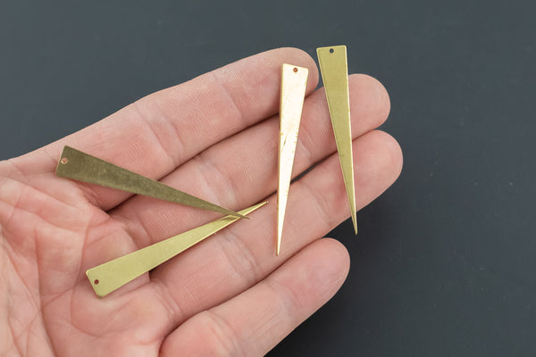 Brass earrings-Earring copper accessories-Earring pendant-Brass earring charms-Earring connector-Brass jewelry-Triangle shape - 8x51mm