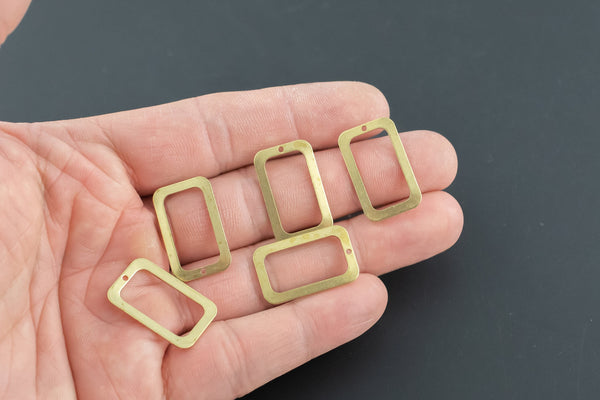 Brass earrings-Earring copper accessories-Earring pendant-Brass earring charms-Earring connector-Brass jewelry-Rectangle shape -15x25mm