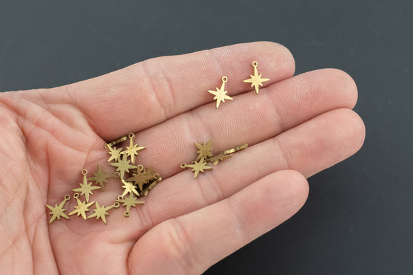 Brass earrings-Earring copper accessories-Earring connector-Brass earring charms-Earring -Brass jewelry-Star shape earrings 11x19mm- ss01