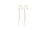 Gold Filled Threader Earrings Findings- 2.5 inches- 1 pair per order