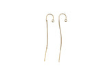 Gold Filled Threader Earrings Findings- 2.5 inches- 1 pair per order