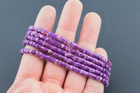 Purple Sea Sediment Jasper- 2x4mm Heishi Stretchy Bracelet- 7 inches