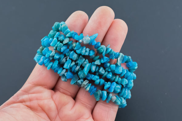 Natural Blue Apatite Stretchy String Bracelet Natural Gemstone Crystal Bracelets Handmade Jewelry Bracelet Crystal Bracelet