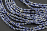 Natural Sodalite, High Quality in Roundel, 6mm, 8mm- Full 15.5 Inch Strand-Full Strand 15.5 inch Strand Smooth Gemstone Beads