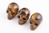 1 Pc Natural Tiger Eye Tiger's Eye Stone Skull Shape- 1.5 inches