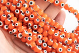 Evil Eye Beads Round Glass Crystal 4mm 6mm 8mm All Colors Available 15-16"