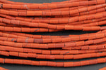 Natural Red Jasper beads tube tubular beads 15.5" 2x4mm