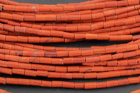 Natural Red Jasper beads tube tubular beads 15.5" 2x4mm