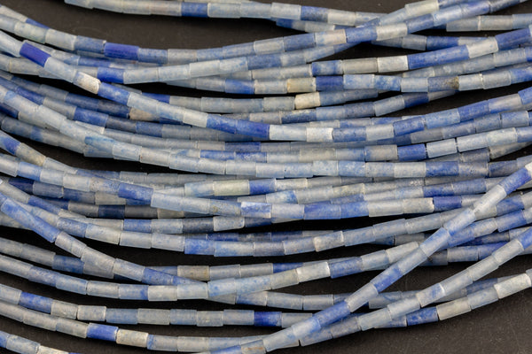 Natural Blue Aventurine beads tube tubular beads 15.5" 2x4mm